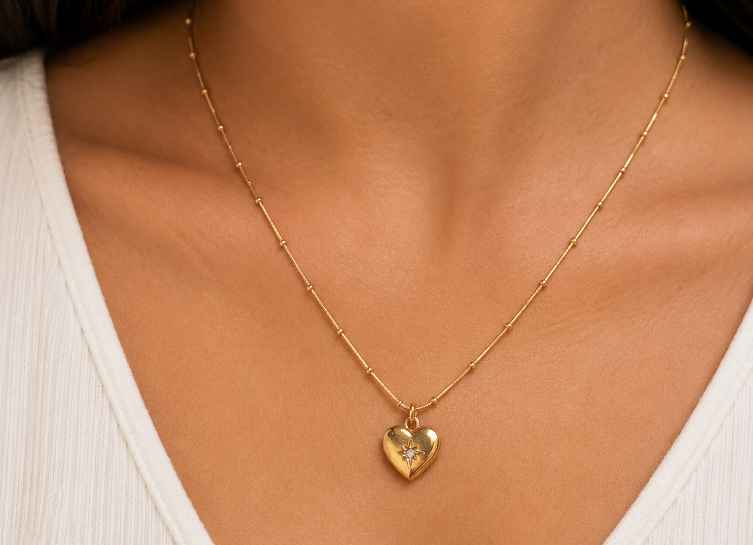 Heart Bloom 18KT Gold Plated Chain