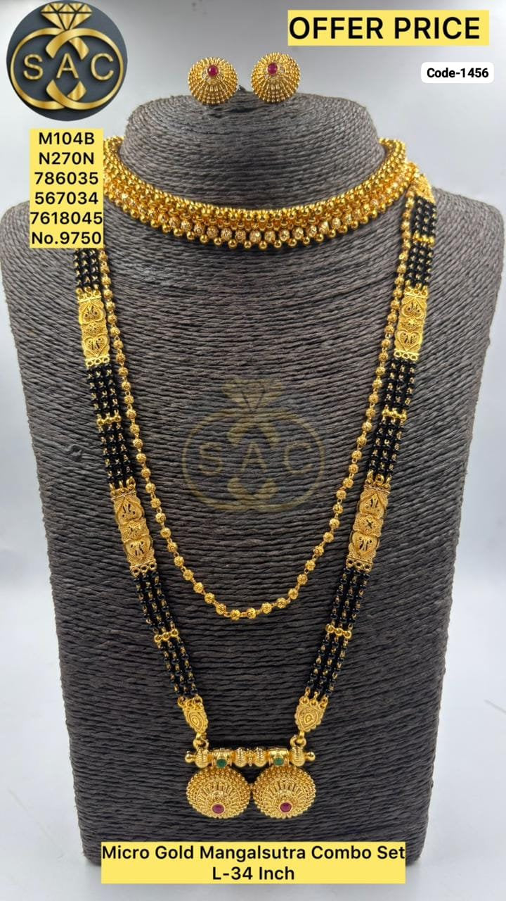 Micro Gold Mangalsutra Set - 1456
