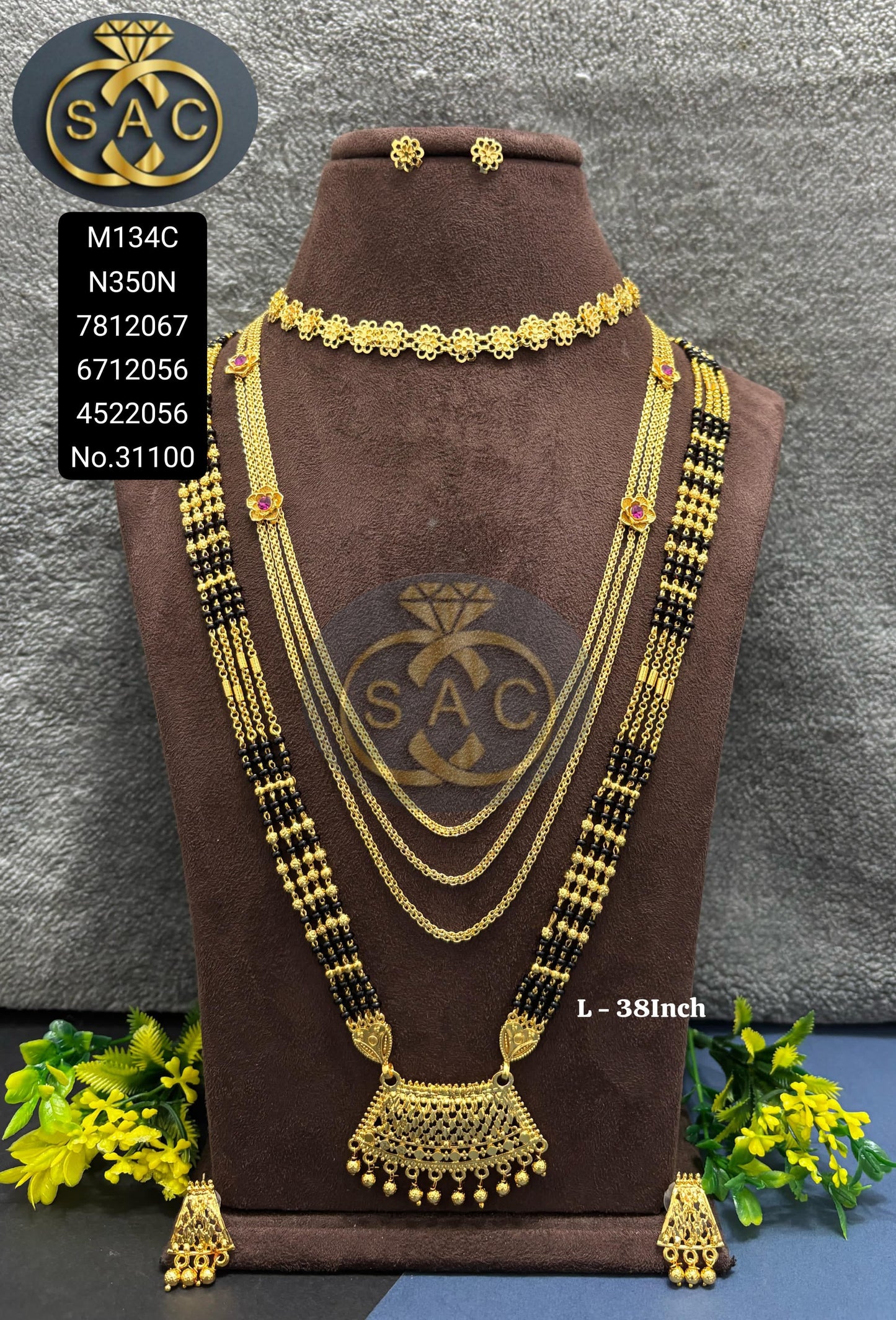 Micro Gold Mangalsutra Combo Set