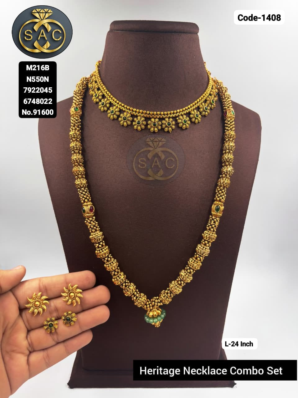Premium Quality Heritage Necklace Combo Set - 1408