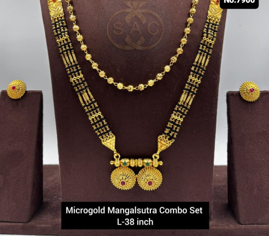 Micro Gold Mangalsutra combo Set - 1036
