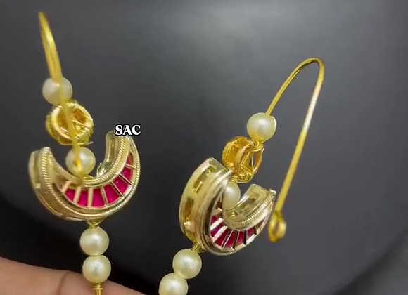 copy of Handmade Chandrakor Both Side necklace Earcuff Combo set