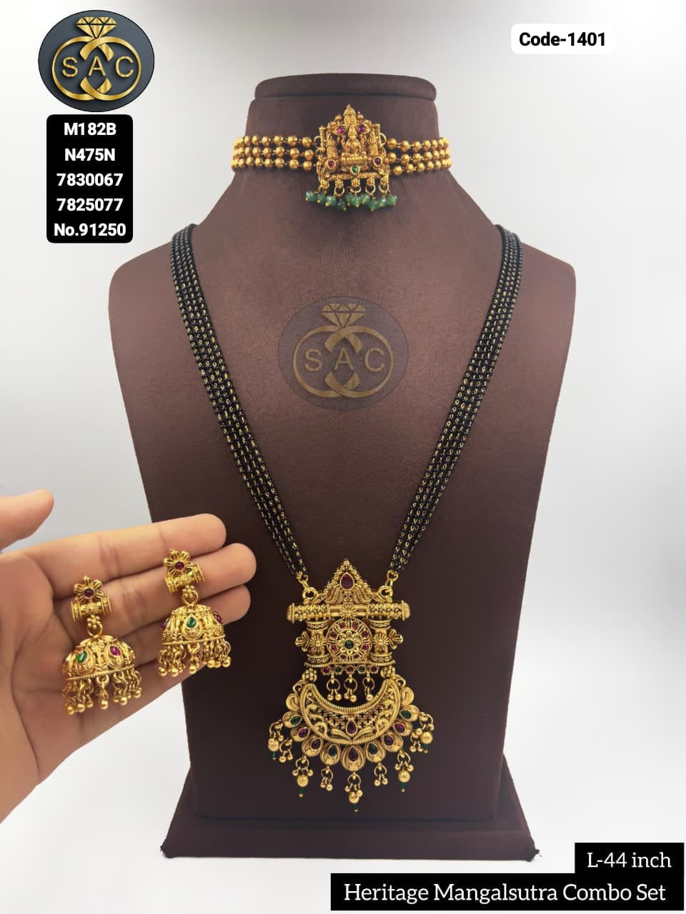 Premium Quality Heritage South Mangalsutra Combo Set -1401