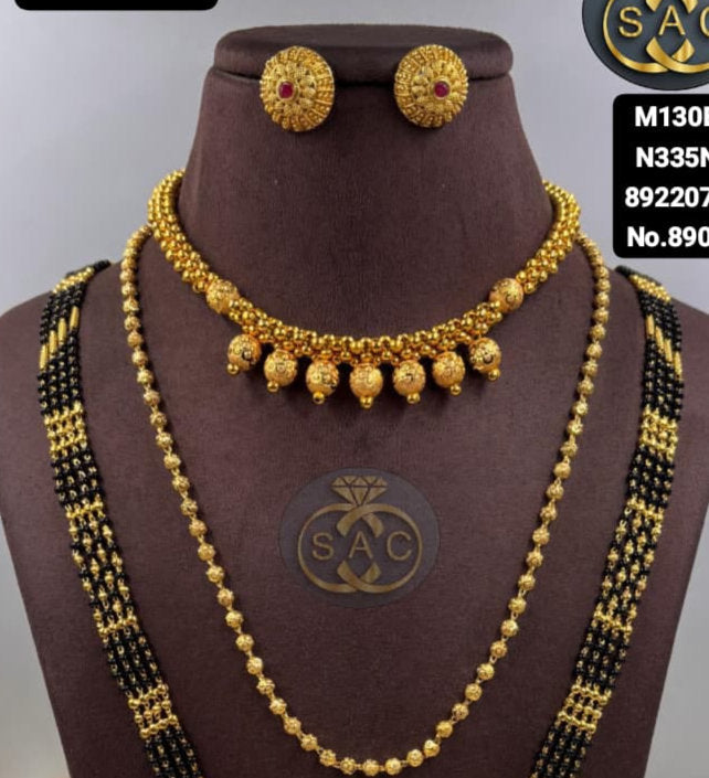 New Micro Gold Mangalsutra Combo Set - 1508