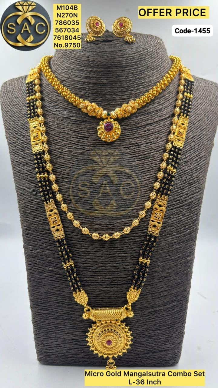 Micro Gold Mangalsutra Set - 1455