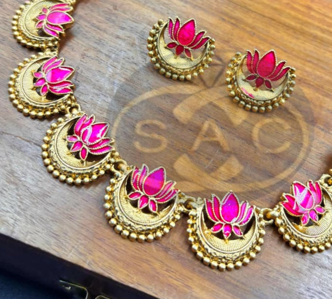 Premium Quality lotus Necklace - 629