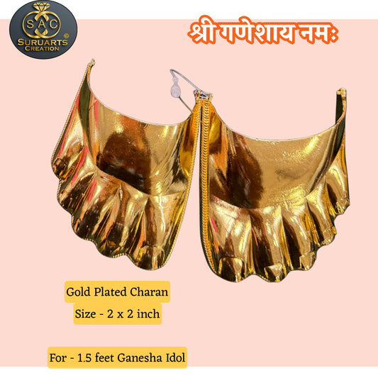 Gold Plated Charan for 1.5 Feet Ganesha Idol