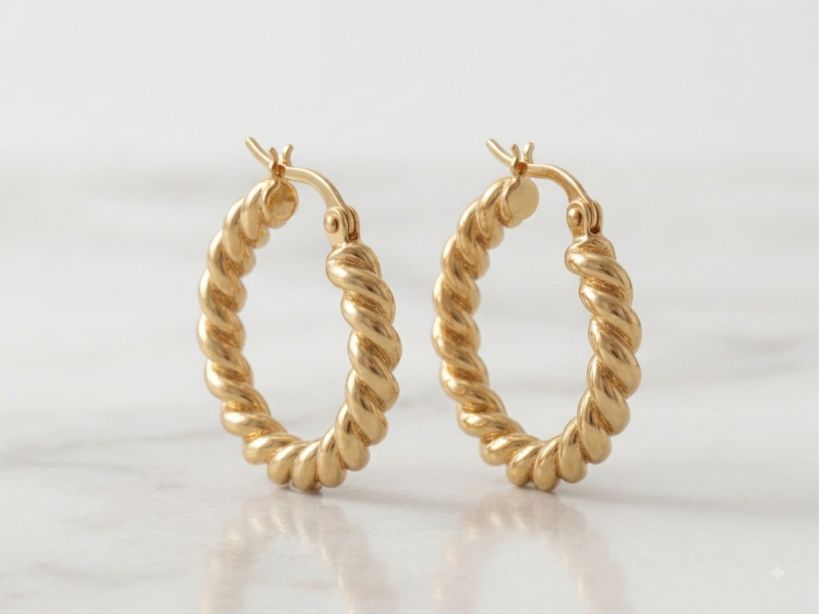 Luxe Twisted Hoop Earrings