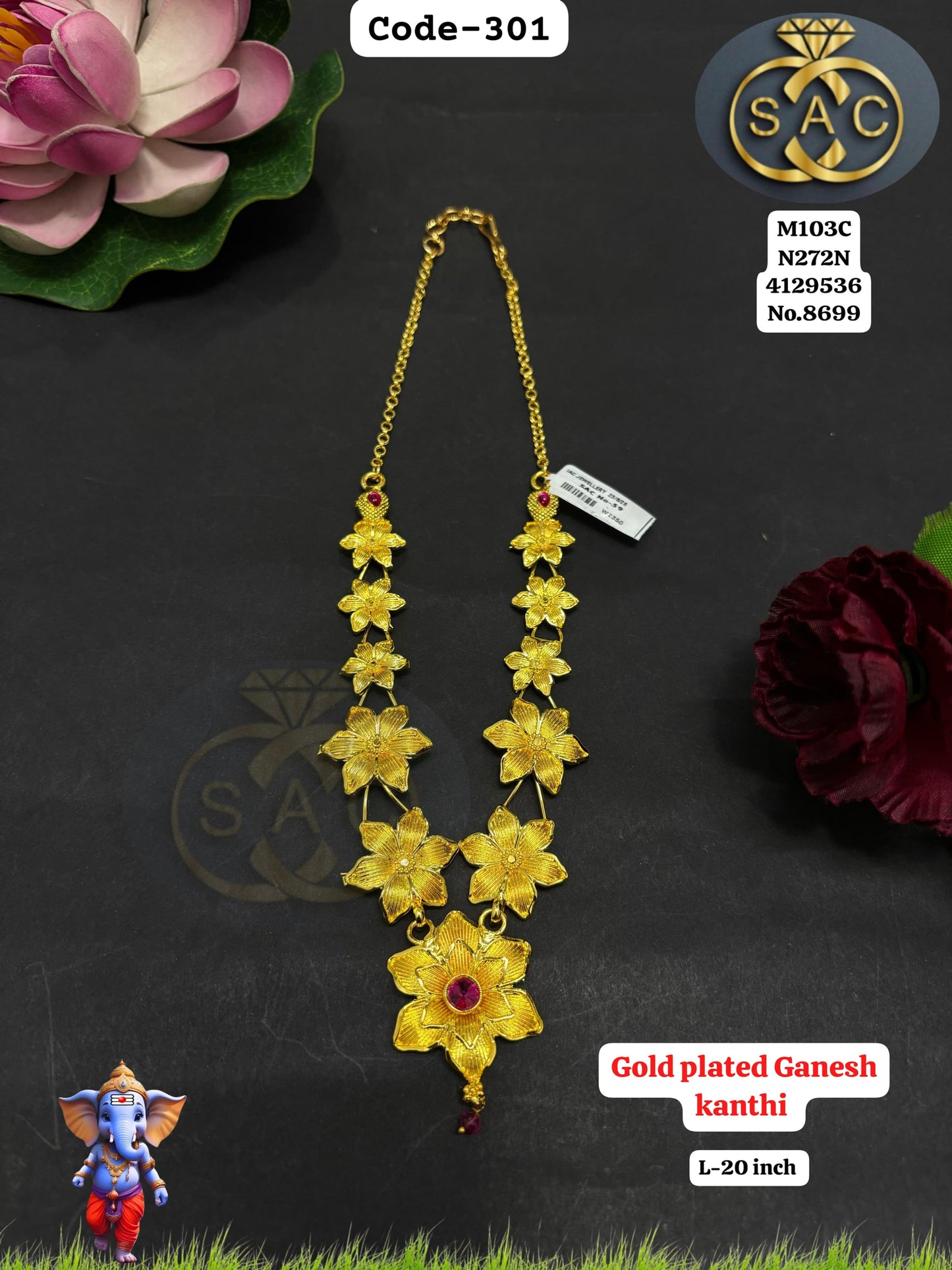 Gold plated Ganesha Kanthi - 301