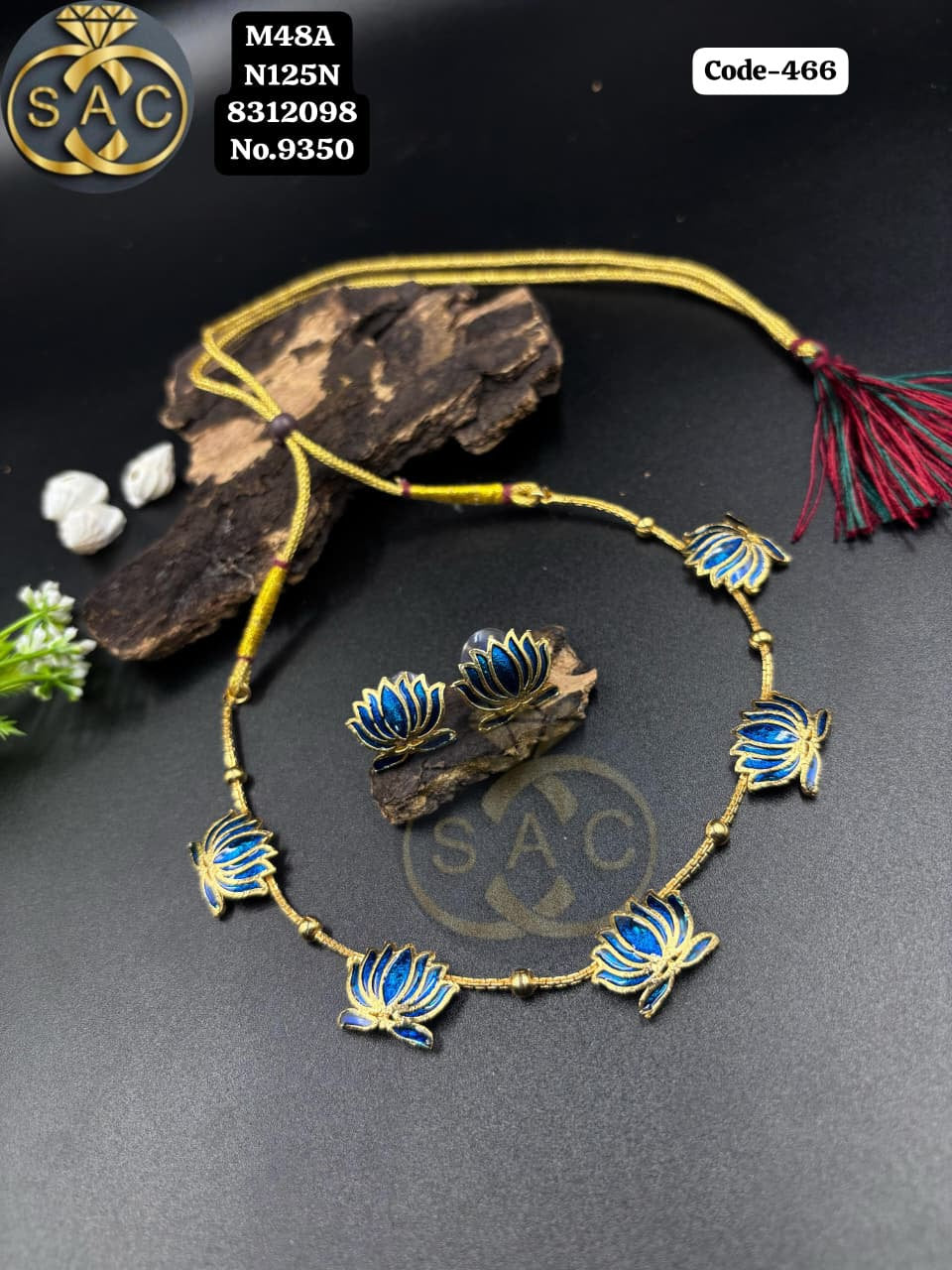 Micro Gold Lotus Short Necklace - 466