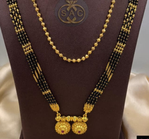 New Micro Gold Mangalsutra Combo Set - 1508