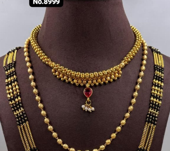 Micro Gold Mangalsutra Combo Set - 1446