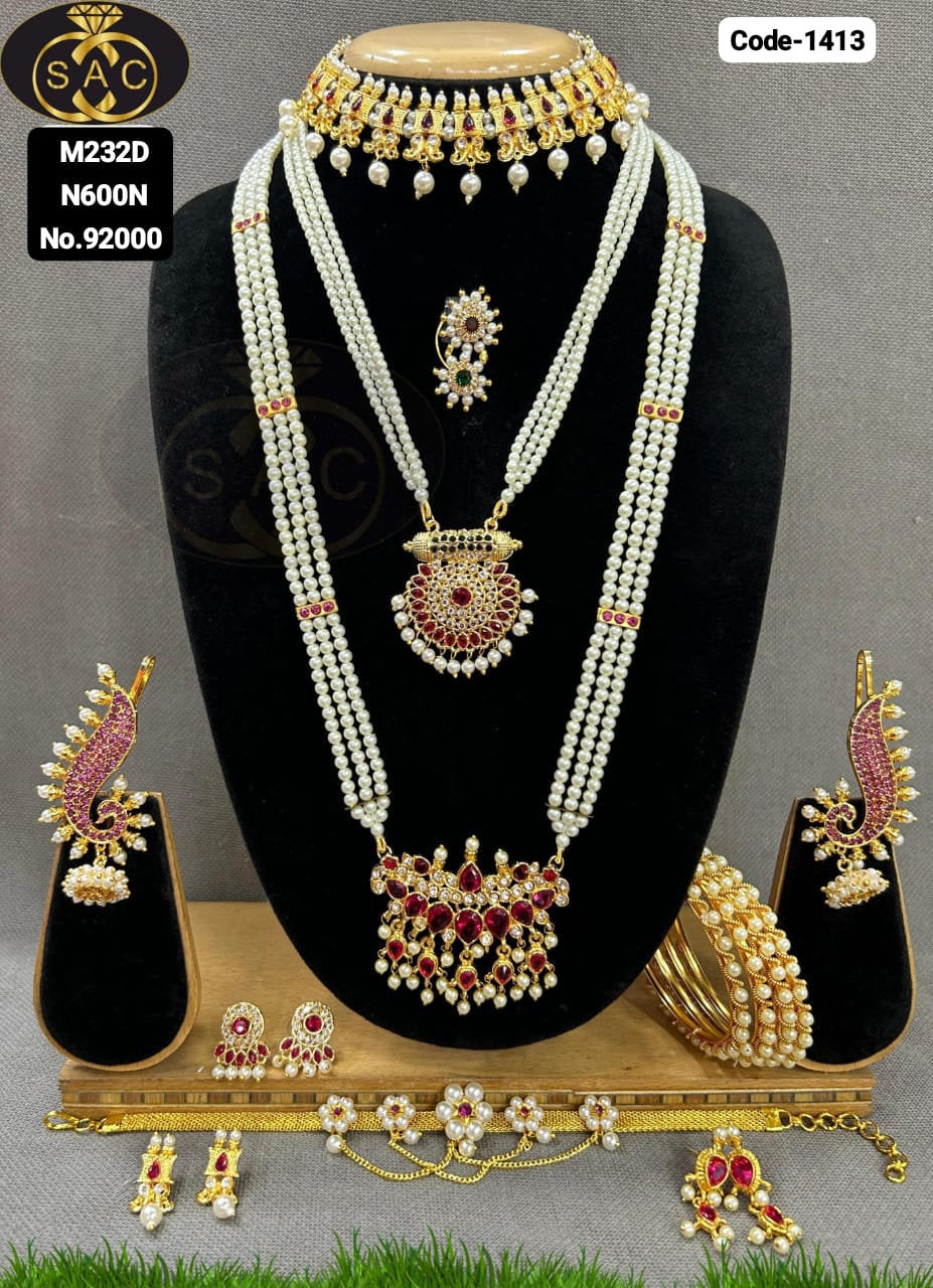 Micro Gold Gaurai Moti Combo Set - 1413