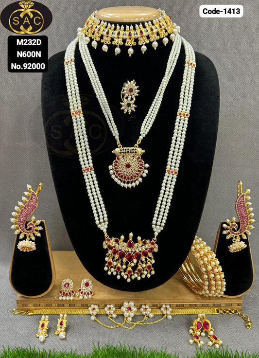 Micro Gold Gaurai Moti Combo Set - 1413
