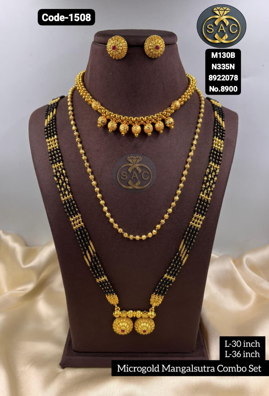 New Micro Gold Mangalsutra Combo Set - 1508