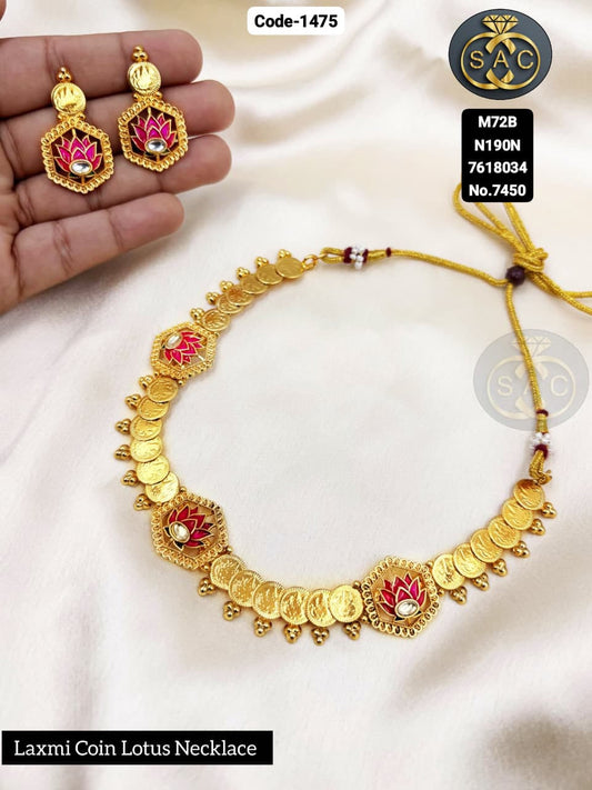Premium quality Lotus Coin South Necklace - 1475
