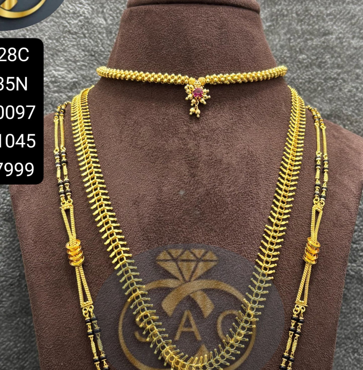 Micro Gold Mangalsutra Combo Set