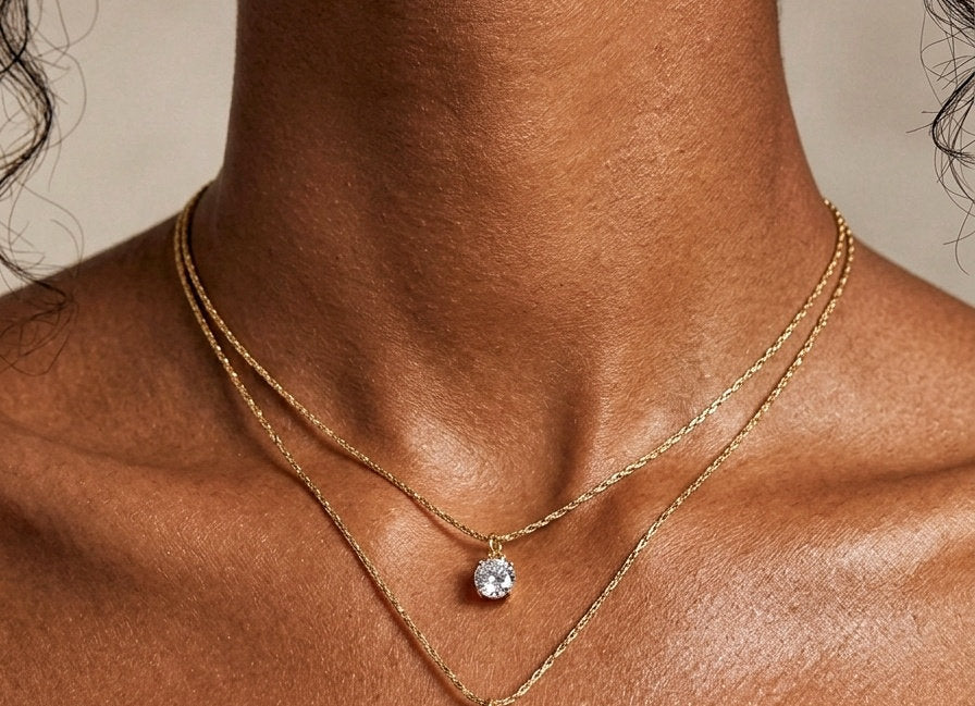 Elegant Heart Layer Necklace – 18 KT Gold Plated
