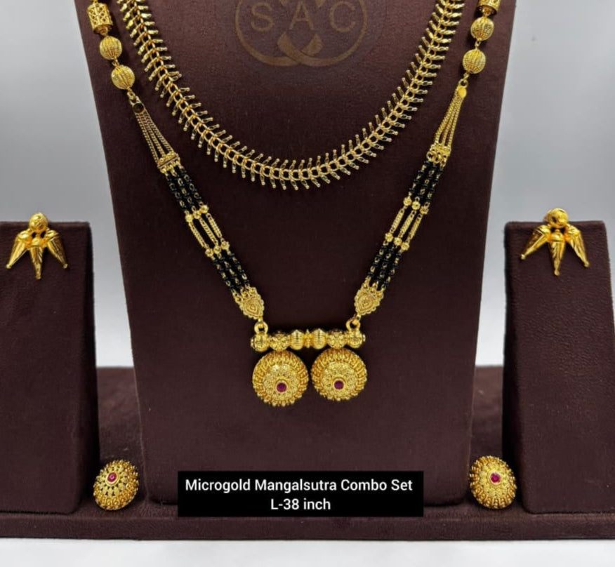 Micro Gold Mangalsutra combo Set - 1045