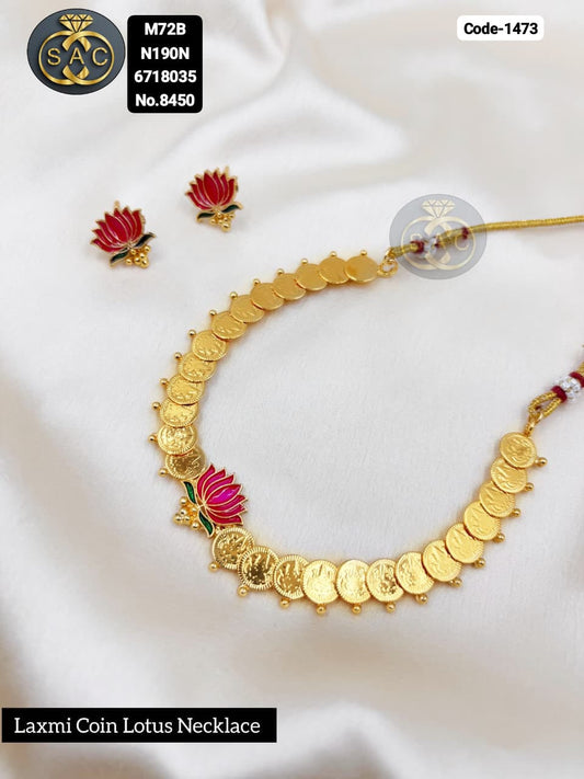 Premium quality Lotus Coin South Necklace - 1473