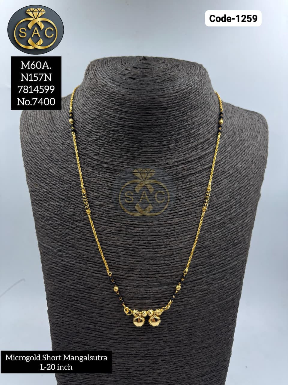 Micro Gold Short Mangalsutra - 1259