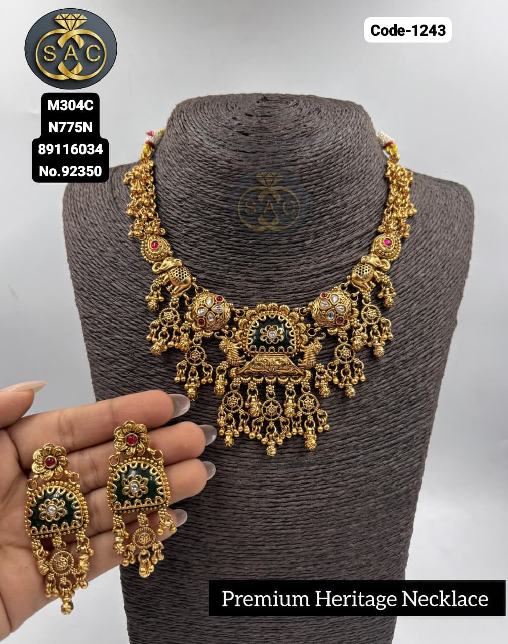 Premium Quality Heritage Short Necklace - 1243
