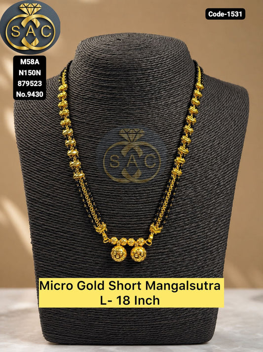 New Micro Gold Short Mangalsutra - 1531