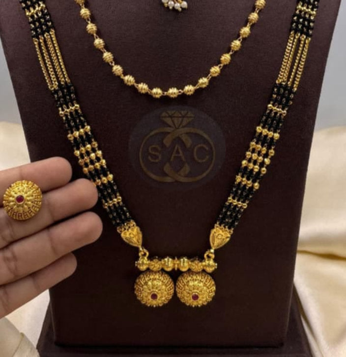 Micro Gold Mangalsutra Combo Set - 1446