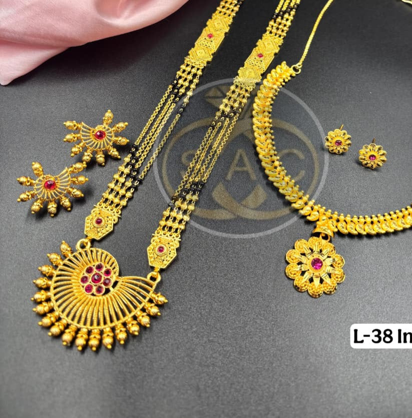 Micro Gold Mangalsutra combo Set - 653