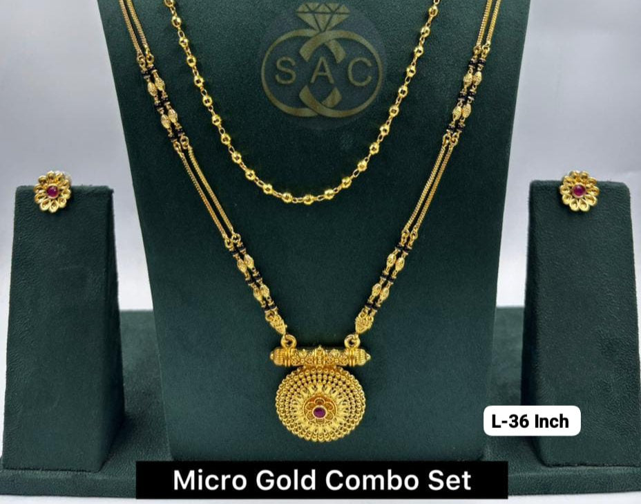 Micro Gold Mangalsutra combo Set - 851