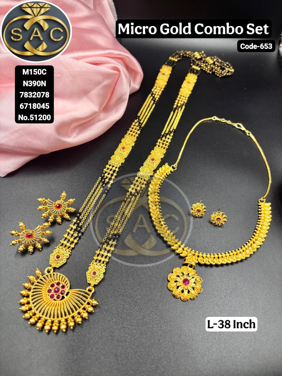 Micro Gold Mangalsutra combo Set - 653