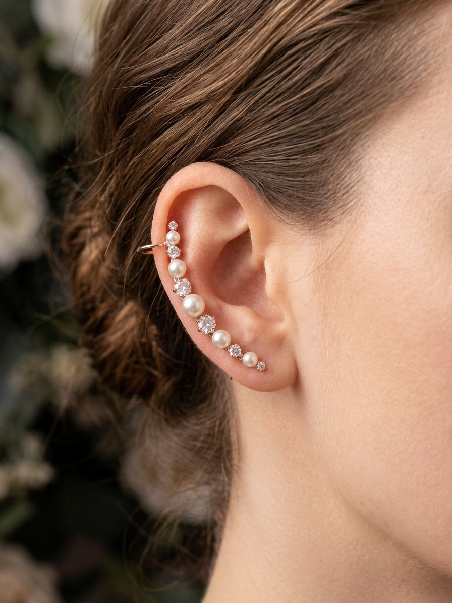 Pearl Grace Ear Cuffs – 18KT Gold Plated