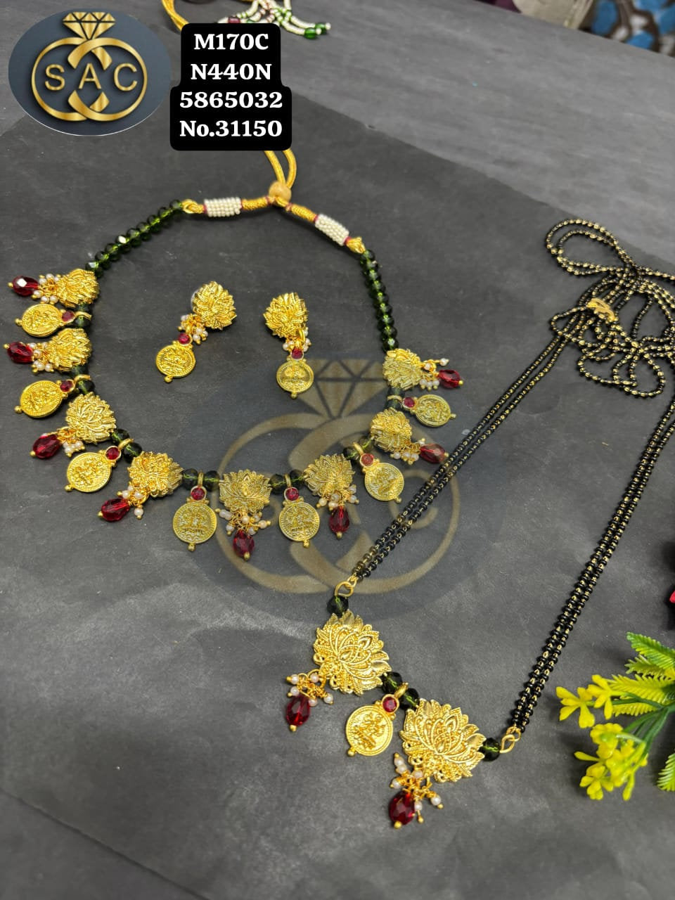 Handmade Necklace Mangalsutra Combo Set