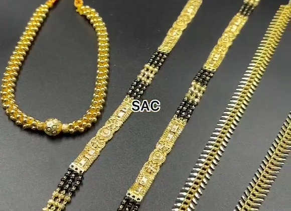 Micro Gold Mangalsutra Combo Set