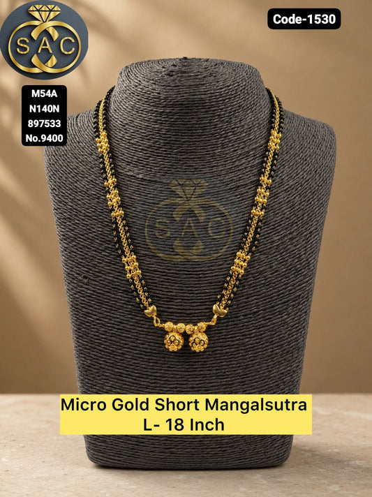 New Micro Gold Short Mangalsutra - 1530