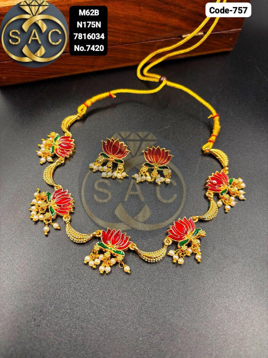 Premium Quality lotus Necklace - 757