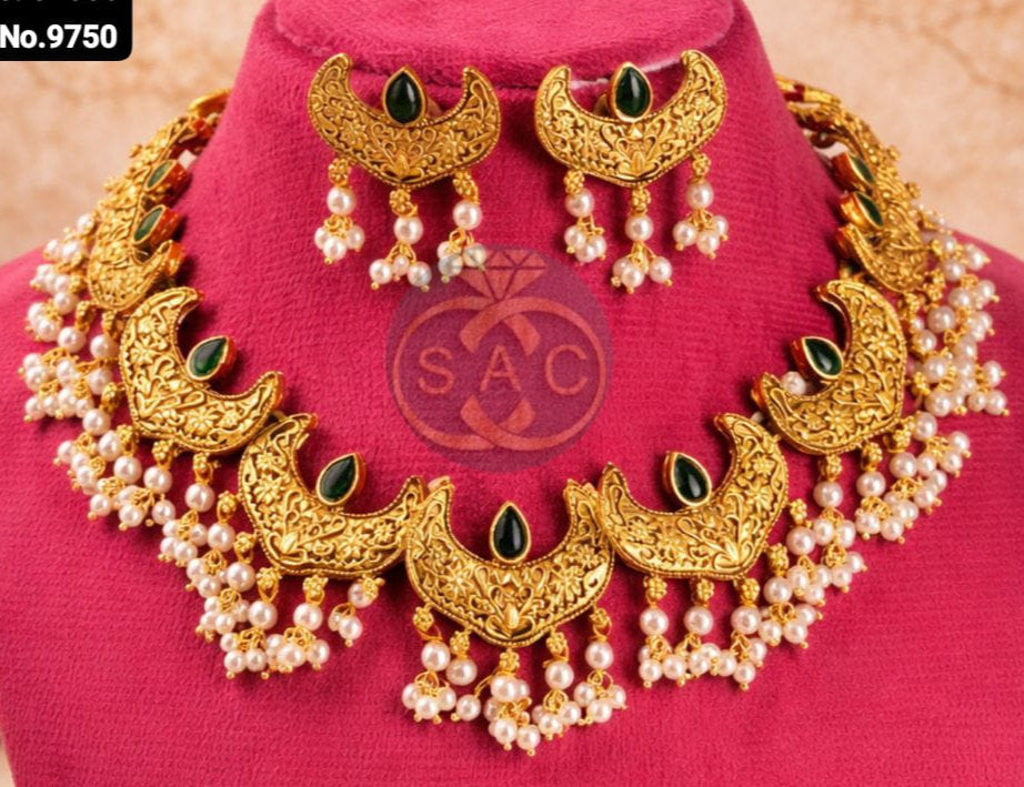 Premium Quality RAJWADI CHANDRAKOR NECKLACE - 1254