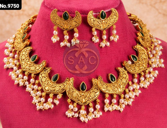 Premium Quality RAJWADI CHANDRAKOR NECKLACE - 1254