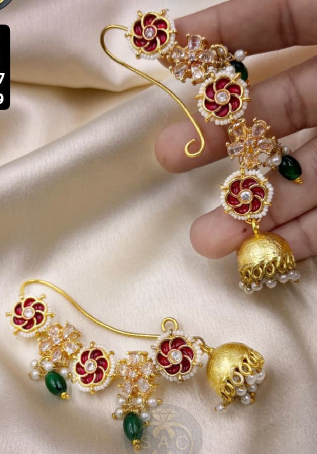 Handmade Rajwadi Jhumka Earcuff - 1452