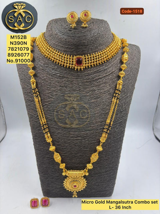 Micro Gold Mangalsutra Combo Set - 1518