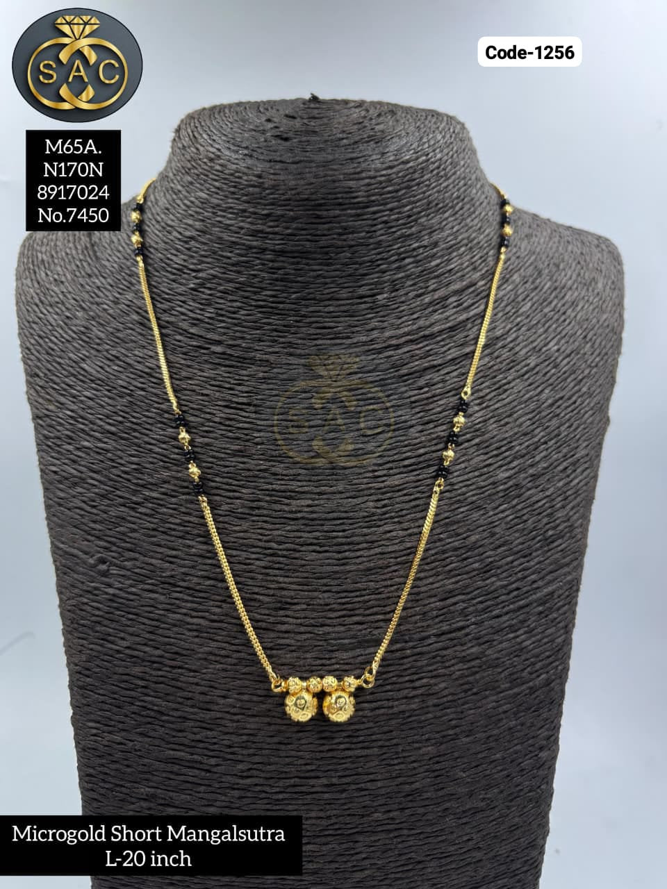 Micro Gold Short Mangalsutra - 1256