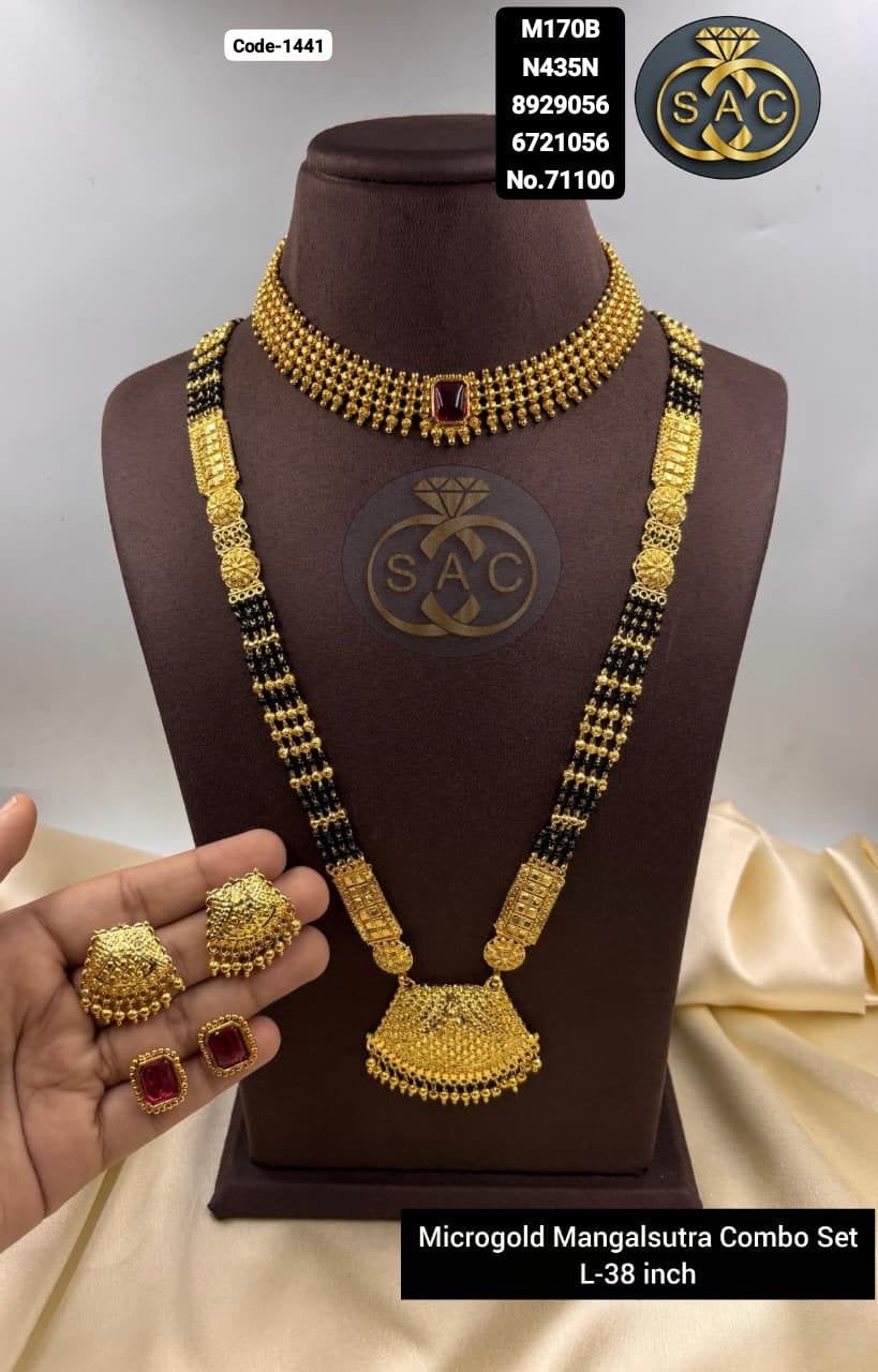 Micro Gold Mangalsutra Combo Set- 1441