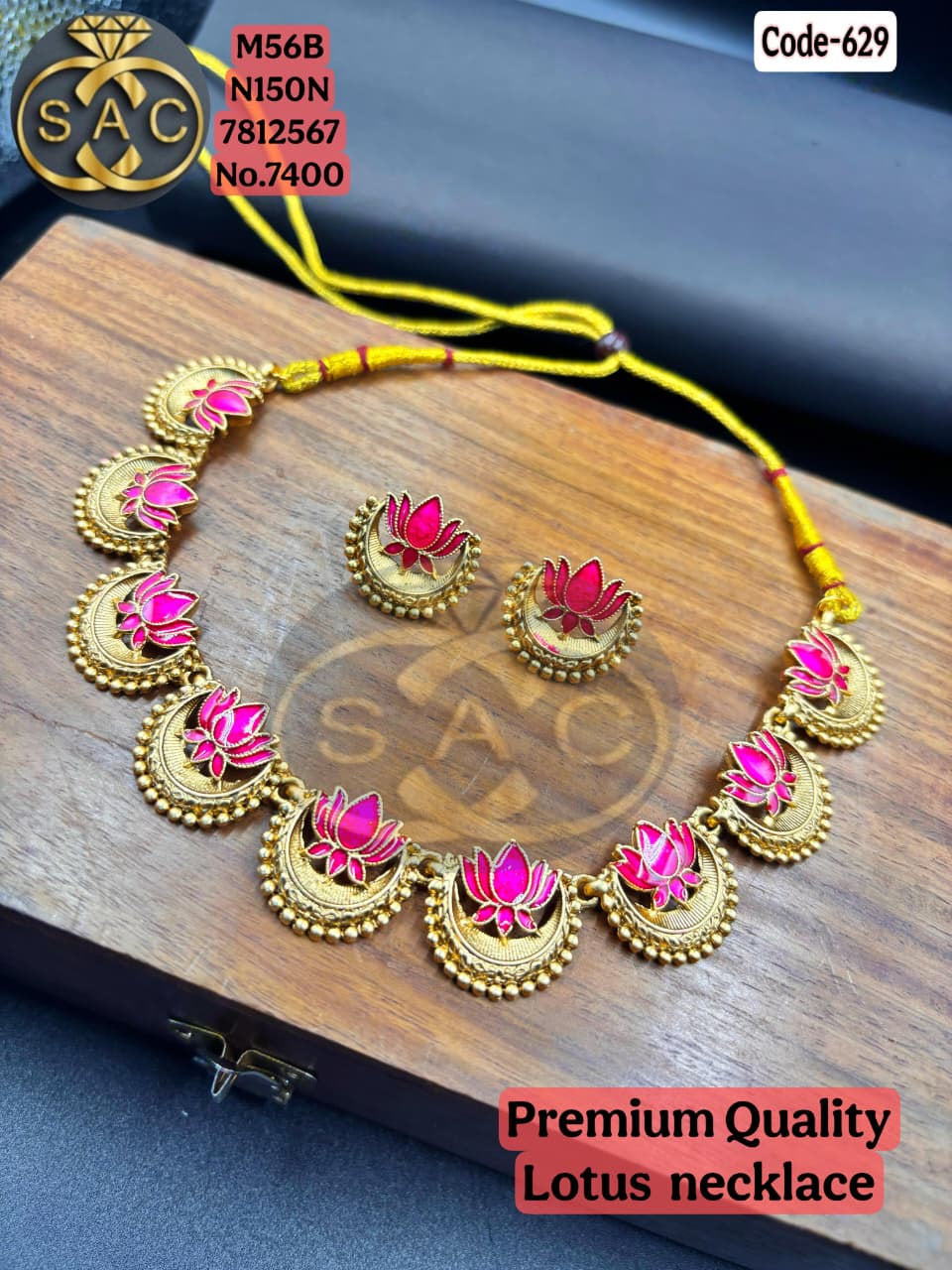 Premium Quality lotus Necklace - 629