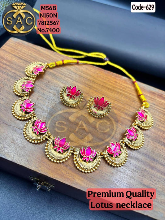 Premium Quality lotus Necklace - 629