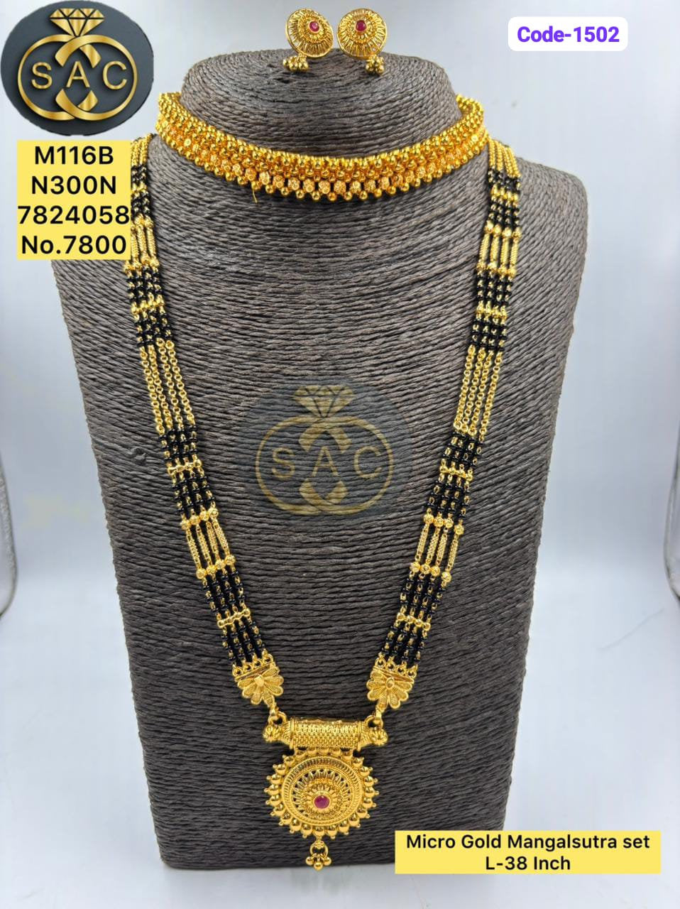 New Micro Gold Mangalsutra Combo Set - 1502