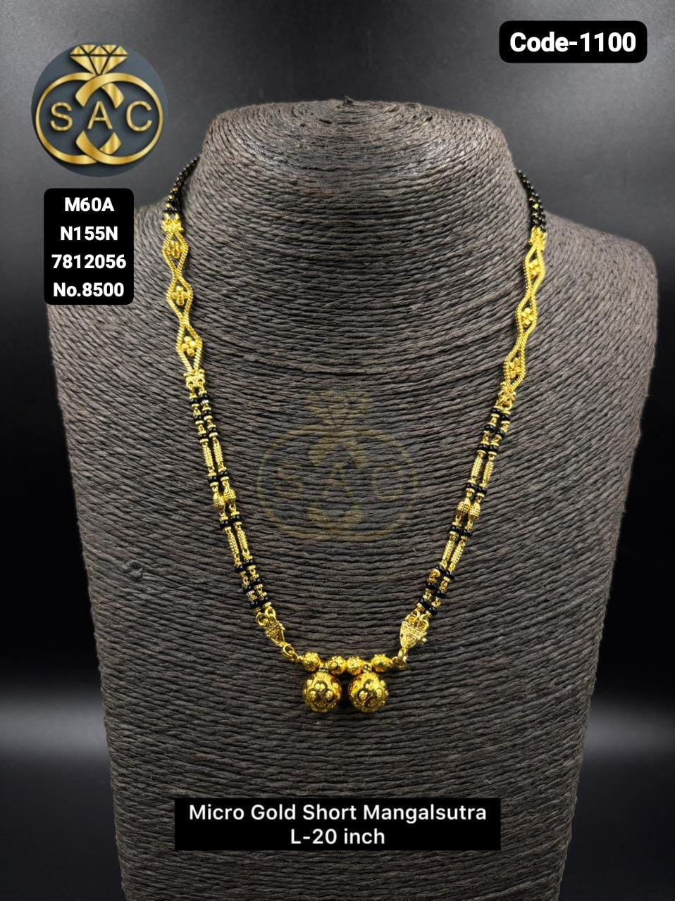 Micro Gold Short Mangalsutra - 1100