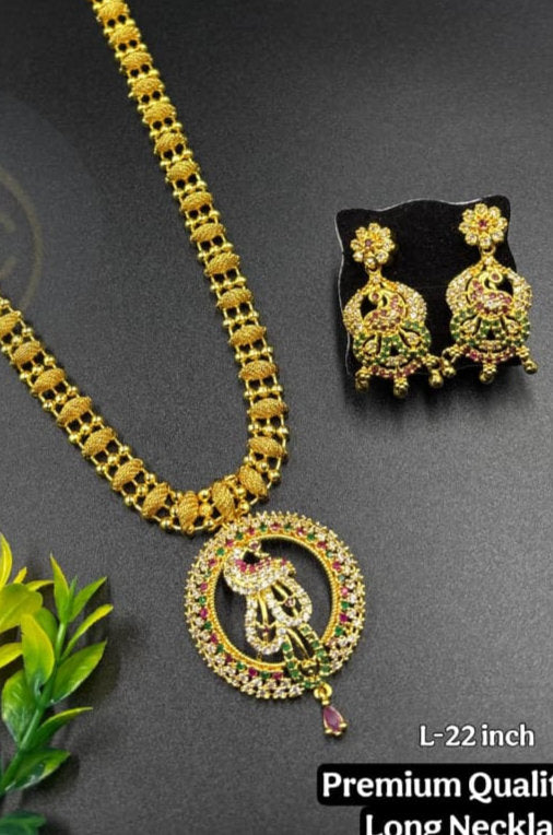 Premium Quality AD Long Necklace - 515