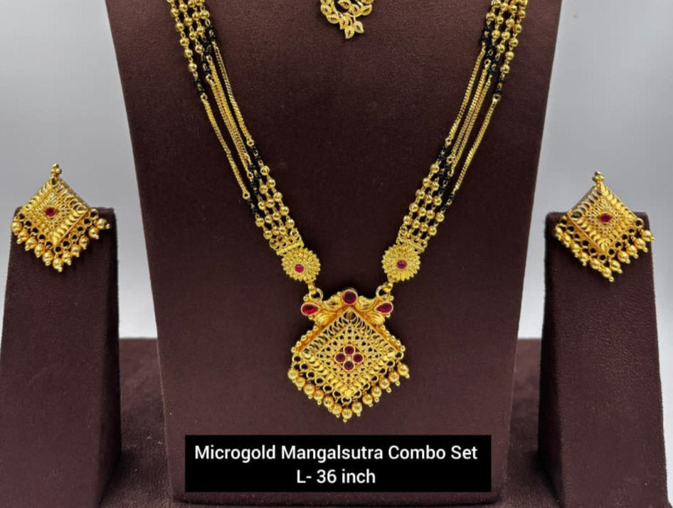 Micro Gold Mangalsutra combo Set - 1044