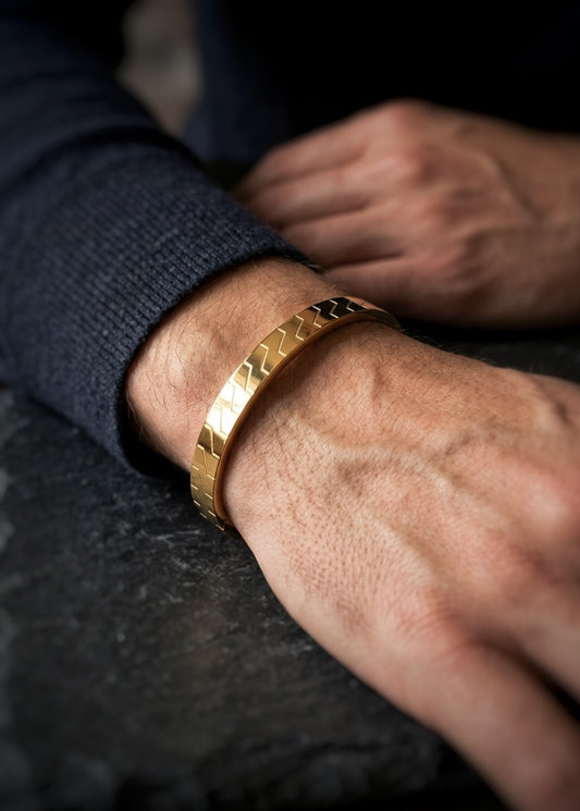Chevron Elite Cuff Bracelet – 18KT Gold Plated