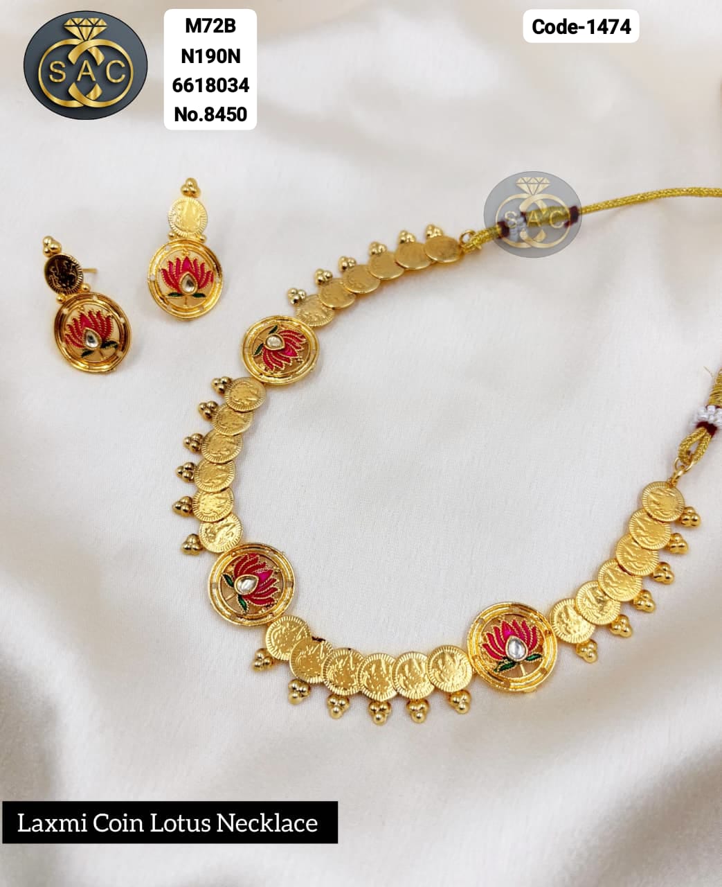 Premium quality Lotus Coin South Necklace - 1474